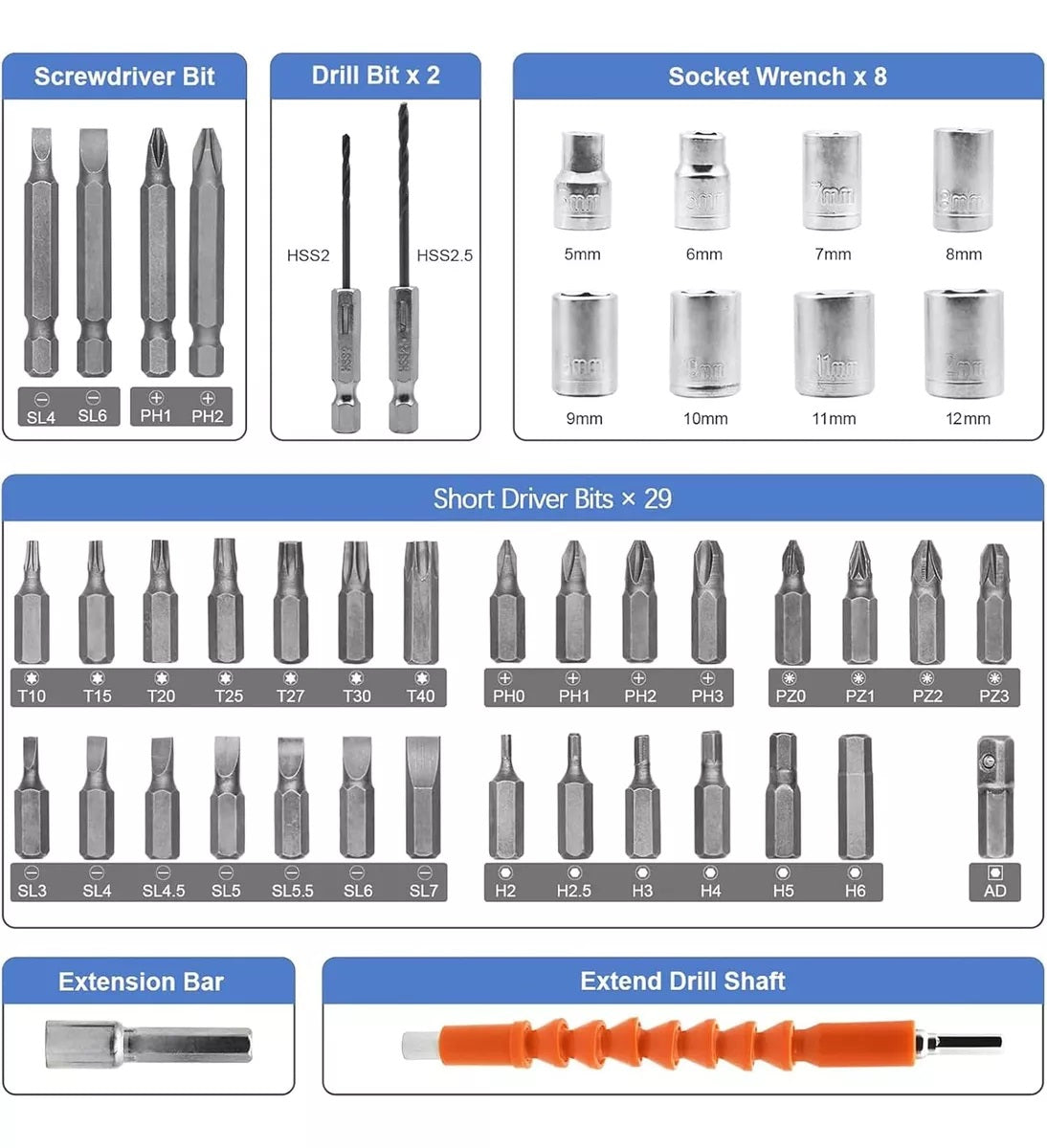 SET DESTORNILLADOR PROFESIONAL ELECTRICO 47 PIEZAS